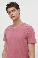 Koszulki męskie - Superdry t-shirt bawełniany męski kolor różowy gładki - miniaturka - grafika 1