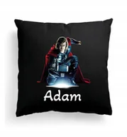 Poduszki dekoracyjne - Foto Poduszka Czarna AVENGERS THOR + Imię - miniaturka - grafika 1