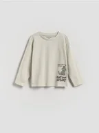 Bluzki dla niemowląt - Reserved - Bawełniany longsleeve - jasnoszary - miniaturka - grafika 1