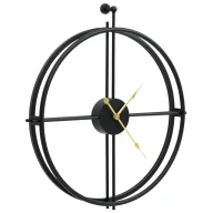 Zegary - Czarny elegancki zegar ścienny ze złotymi wskazówkami 52 cm K4-G37 - miniaturka - grafika 1