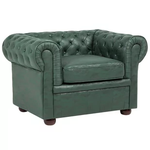 Beliani Fotel tapicerowany zielony CHESTERFIELD - Fotele - miniaturka - grafika 1