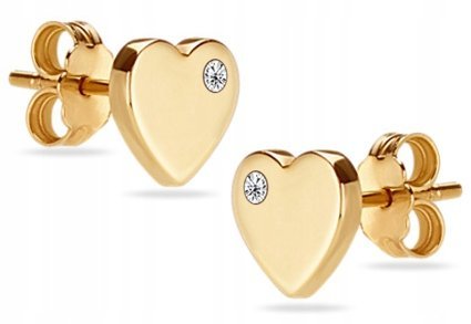 PIĘKNE ZŁOTE KOLCZYKI SERDUSZKA SERCA 333