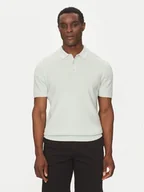 Koszulki męskie - Calvin Klein Polo Micro Waffle Polo S/S K10K114465 Écru Regular Fit - miniaturka - grafika 1