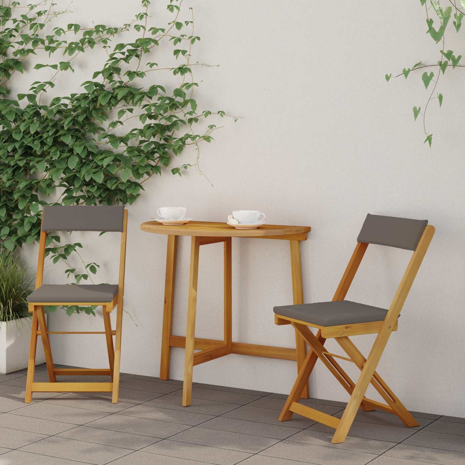 vidaXL Krzesła Bistro na Zewnątrz 2 pcs Ciemnoszary 40 x 53 x 80 cm 42028095