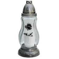 Lampiony i znicze - Znicz szklany Z-20/SR 26 cm srebrny - miniaturka - grafika 1