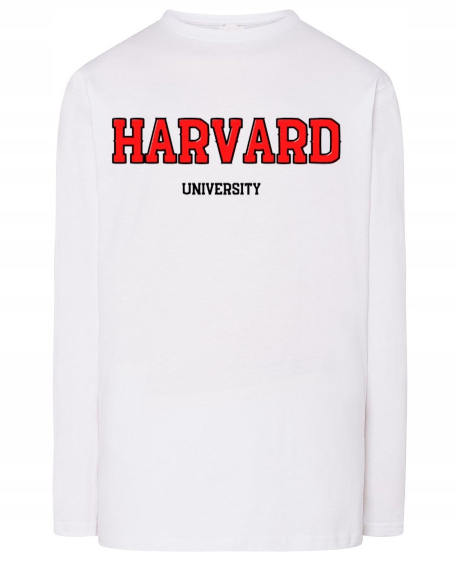 Longsleeve czerwony nadruk HARVARD r.M