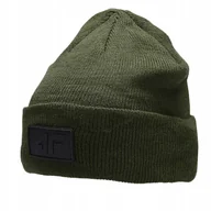 Czapki damskie - CZAPKA ZIMOWA DZIECIĘCA 4F BEANIE JESIENNA CIEPŁA SPORTOWA M272 KHAKI - miniaturka - grafika 1