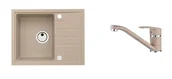 Zlewozmywaki z baterią - Alveus Zestawy - Zestaw zlewozmywaka Intermezzo 30 i baterii Nina w kolorze beżowym SETA001 - miniaturka - grafika 1