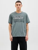Koszulki męskie - Jack & Jones Koszulka "Jjelogo" w kolorze szarym - miniaturka - grafika 1