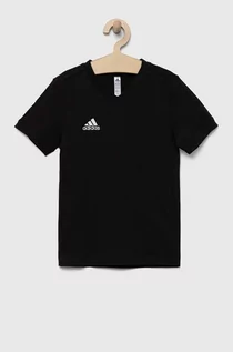Koszulki dla dziewczynek - adidas Performance t-shirt bawełniany dziecięcy ENT22 TEE Y kolor czarny z aplikacją - grafika 1