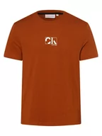 Koszulki męskie - Calvin Klein - T-shirt męski, brązowy - miniaturka - grafika 1