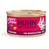 Mokra karma dla kotów - Edgard & Cooper mokra karma dla kota senior kawałki w sosie Indyk i kurczak 18x85 g - miniaturka - grafika 1
