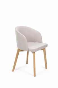 Flavio 2 krzesło tapicerowane beżowe nogi dąb sonoma - Krzesła - miniaturka - grafika 1