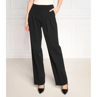 Calvin Klein Spodnie TWILL PLEATED | Straight fit | z dodatkiem wełny - Spodnie damskie - miniaturka - grafika 1