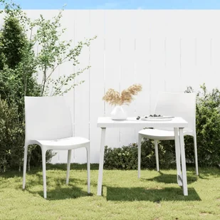 Prolenta Premium - Krzesła ogrodowe 2 szt. Biały 50x46x80 cm Polipropylen - Fotele i krzesła ogrodowe - miniaturka - grafika 1