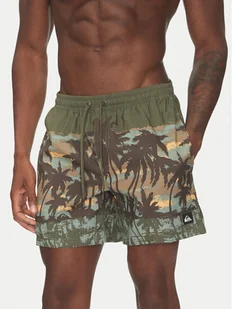 Quiksilver Szorty kąpielowe Everyday Straight Volley 15 EQYJV04121 Zielony Regular Fit - Kąpielówki męskie - miniaturka - grafika 1