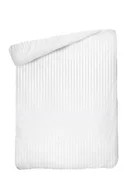 Pościel - Poszwa bawełniana 140x200 na zakład 25 cm Adamaszkowa pasek 2 cm biała hotelowa PC - miniaturka - grafika 1