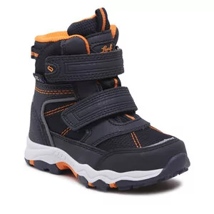 Śniegowce Leaf - Siljan LSILJ101A Navy/Orange - Śniegowce damskie - miniaturka - grafika 1