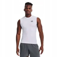 Koszulki męskie - Koszulka męska bez rękawów podkoszulek biały Under Armour 1361522-100 2XL - miniaturka - grafika 1