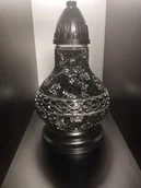 Lampiony i znicze - Znicz Lampion Witraż Mini Karafa Czarno-Srebrna - miniaturka - grafika 1