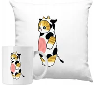 Gadżety dla niej i dla niego - ZESTAW PODUSZKA + KUBEK Kot Kotek Miły Krowa Pomysł Na Prezent +IMIĘ - miniaturka - grafika 1