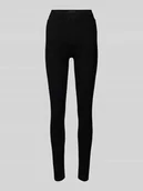 Spodnie damskie - Jeansy o kroju slim fit z wysokim stanem i naszywką z logo - miniaturka - grafika 1