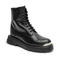 Botki damskie - Love Moschino Skórzane botki - miniaturka - grafika 1