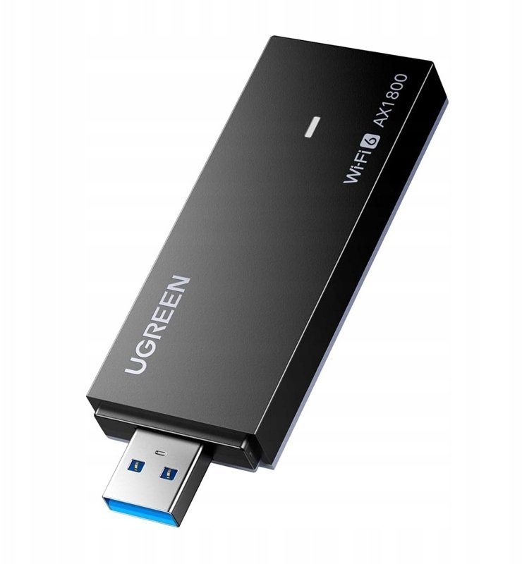 Karta sieciowa USB UGREEN CM499 Wi-Fi 6 1800 Mb/s 2.4 + 5 GHz czarna UGR5797