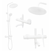 Zestawy prysznicowe - Rea Zestaw Prysznicowy Natryskowy Rea Lungo Biały Z Termostatem - miniaturka - grafika 1