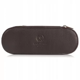 ﻿Paolo Peruzzi Wielofunkcyjne Skórzane Etui na Okulary i Długopisy Brązowy - Długopisy - miniaturka - grafika 1