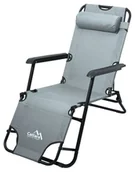 Fotele i krzesła ogrodowe - Krzesło składane regulowane szaro/czarne - miniaturka - grafika 1