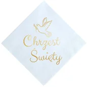 Dekoracje i nakrycia stołu na imprezę - Serwetki 33x33 błękitne "Chrzest Święty", Gołąb 12 szt. - miniaturka - grafika 1