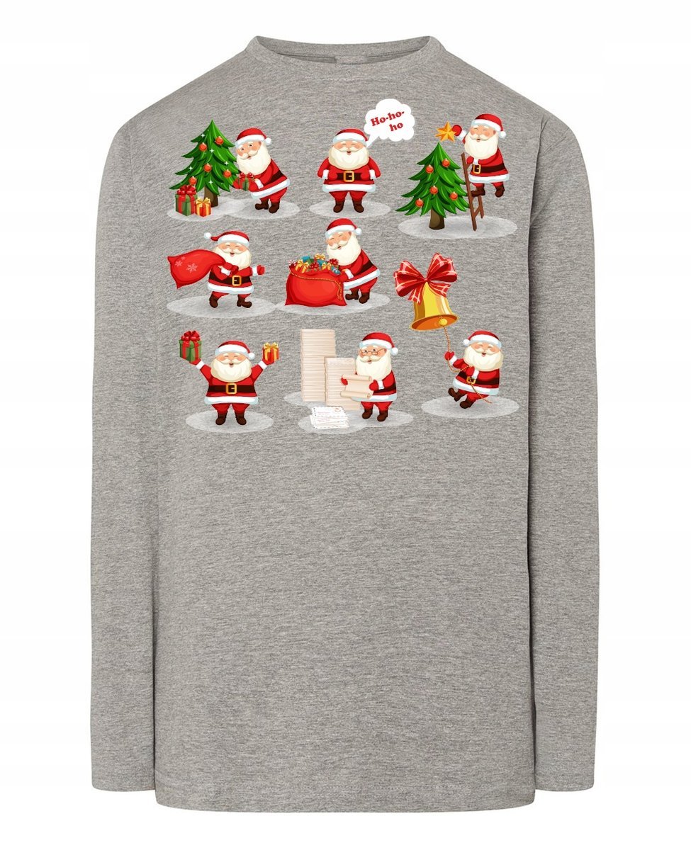 Longsleeve nadruk Mikołaj Święta Prezenty Rozm.XL