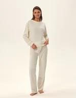 Dresy damskie - Komplet dresowy damski Jade - kremowy XL - miniaturka - grafika 1