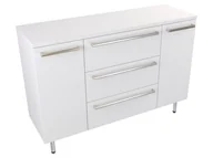 Szafki łazienkowe - Szafka Stojąca Z Blatem ATH 120 cm D - Biały Mat - Uchwyty Stal Szczotkowana - miniaturka - grafika 1