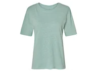 Koszulki i topy damskie - esmara® T-shirt damski z lnem i wiskozą (Miętowy, S(36/38)) - miniaturka - grafika 1