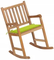 Fotele i krzesła ogrodowe - DREWNIANY FOTEL BUJANY WYSOKIE PODPARCIE PODUSZKA - miniaturka - grafika 1