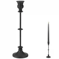 Świeczniki - Świecznik stojak podstawka na świecę świeczkę czarny matowy loft 33 cm kod: O-569210 - miniaturka - grafika 1