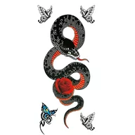 Zabawki kreatywne - Tattou, Duży tatuaż zmywalny tymczasowy 21cm motyw Wąż FF-013 - miniaturka - grafika 1