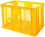 Pojemniki i kosze gastronomiczne - Skrzynka plastikowa ażurowa na pieczywo H-410 600x400x410 - miniaturka - grafika 1