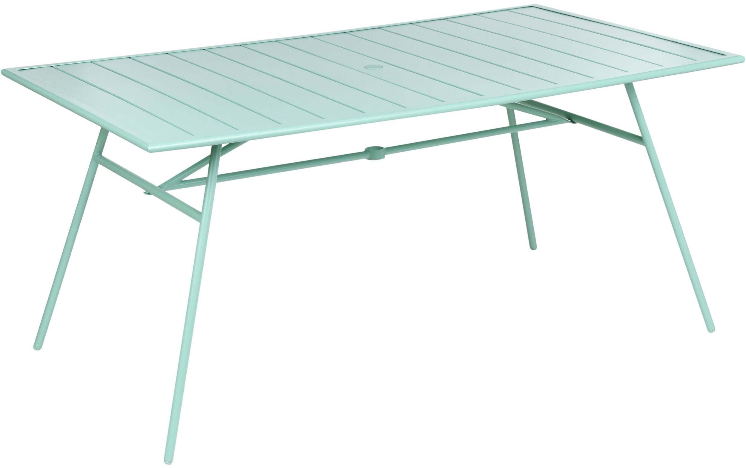 Beliani Stół ogrodowy TERENZO 160 cm 90 cm Metal Miętowy