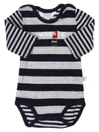 Body dla niemowląt - Niemowlęce body na długi rękaw granatowo-szare Kanz r.44 - miniaturka - grafika 1