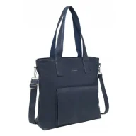 Torebki damskie - Pojemna Torebka Damska Granatowa Shopper Format A4 LUIGISANTO V6818 Blue - miniaturka - grafika 1