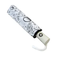 Parasole - Otwierana automatycznie parasolka damska Tiros w srebrne krople, biała - miniaturka - grafika 1