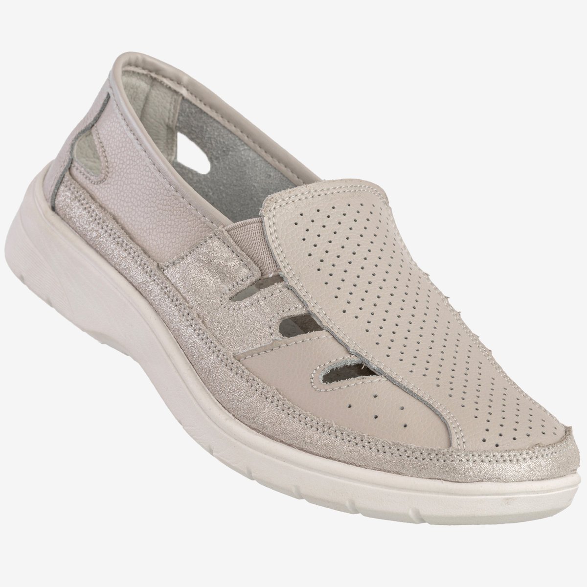 Półbuty Damskie Skórzane Buty Wsuwane Lekkie Szare Goodin GD-FT-70 Szary 36