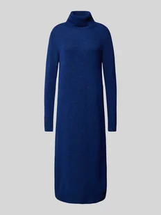 Sukienka z dzianiny o kroju relaxed fit z golfem i rozcięciami model ‘JULIANA’ - Sukienki - miniaturka - grafika 1