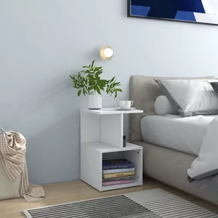vidaXL Szafka nocna, biała, 35x35x55 cm, płyta wiórowa - Szafki nocne - miniaturka - grafika 1