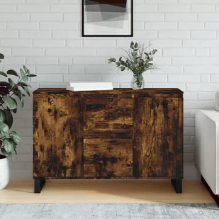 vidaXL Szafka, przydymiony dąb, 104x35x70 cm, materiał drewnopochodny - Komody - miniaturka - grafika 1