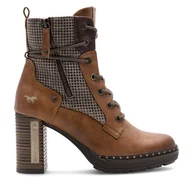 Botki damskie - Botki Mustang 1336-510 Brązowy - miniaturka - grafika 1