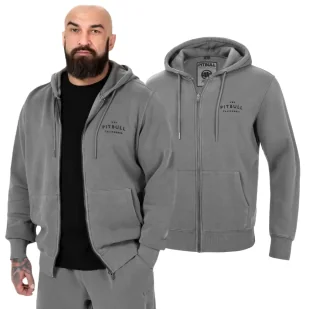 Bluza rozpinana z kapturem Pit Bull Washed Lancaster '24 - Szara S - Odzież taktyczna i umundurowanie - miniaturka - grafika 1